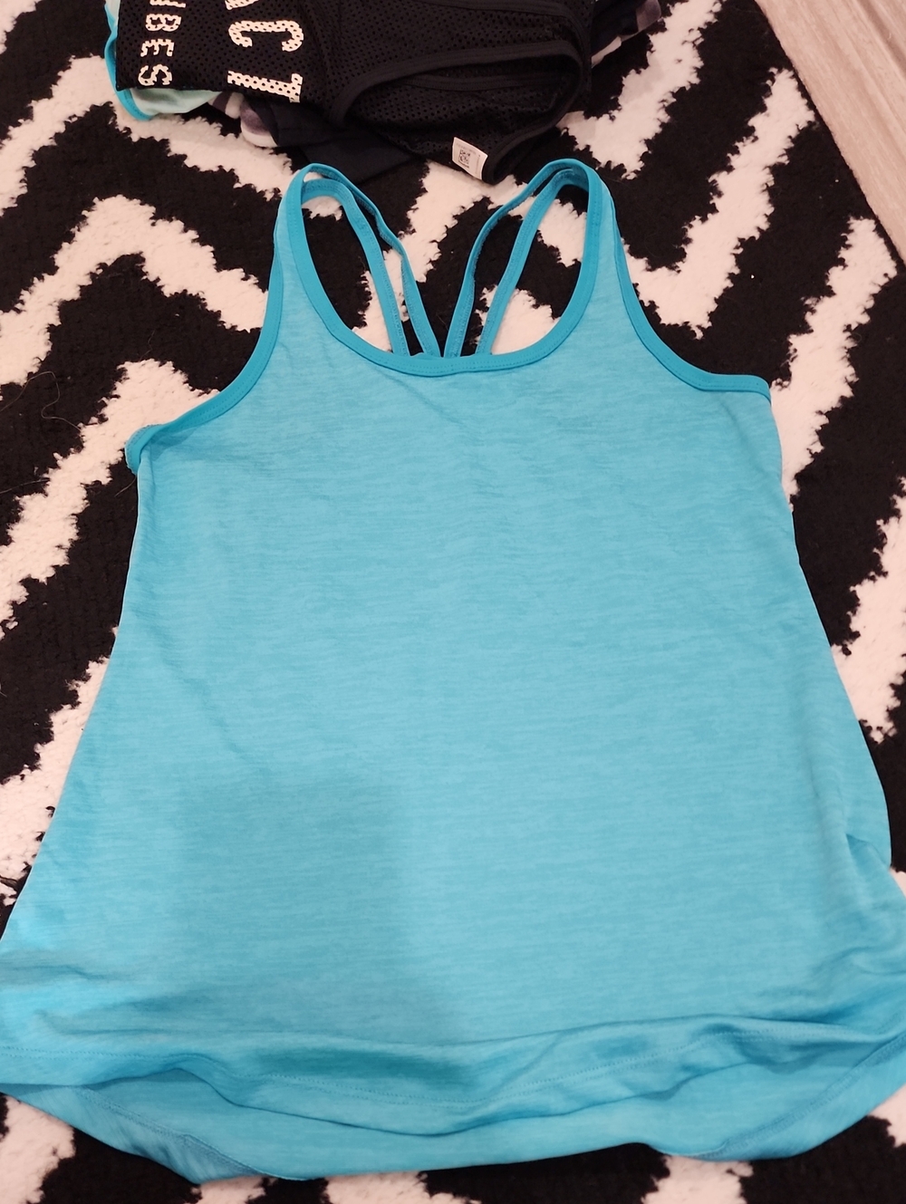 Women's Strappy Tank Top - Aqua Blue